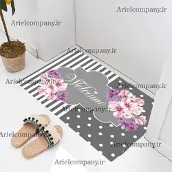 پادری ست حمام و دستشویی زمینه طوسی سفید