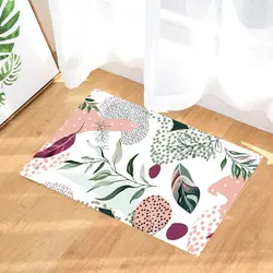 فرشینه طرح انتزاعی برگ سبز