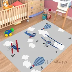 فرشینه کودک طرح هواپیما و بالن
