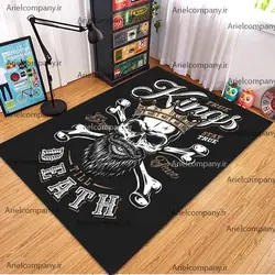 فرشینه طرح اسکلت نوجوان زمینه مشکی