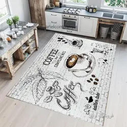 فرشینه آشپزخانه با نوشته  طوسی مشکی