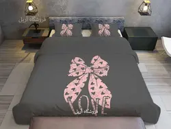 روتختی دخترانه نوجوان طوسی با پاپیون صورتی