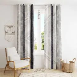 پرده پانچی طرح سنگ مرمر طوسی