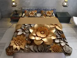 روتختی دونفره طرح گل طلایی