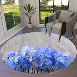 فرشینه فانتزی طرح گل آبی