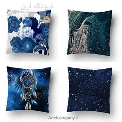 کوسن چاپی گل آبی
