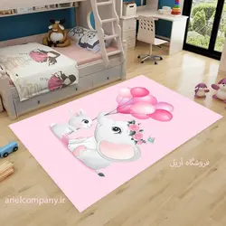 فرشینه کودک طرح فیل صورتی