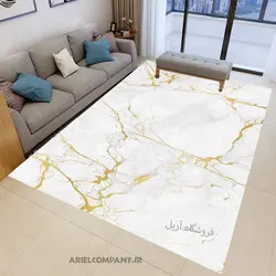 فرشینه پذیرایی سفید طوسی با ماربل