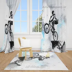 پرده اتاق خواب پسرانه طرح موتور