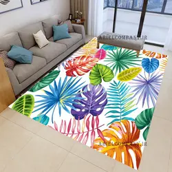 فرشینه فانتزی طرح برگ های رنگی هاوایی