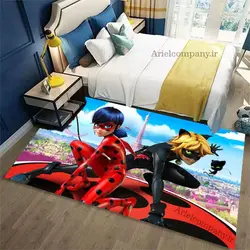 فرشینه طرح دختر کفشدوزکی و پسر گربه ای