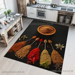 خرید فرشینه آشپزخانه رنگ مشکی با مدل ادویه