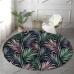 فرشینه گرد طرح برگ رنگی