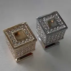 دستگیره تک پیچ نگین دار طلایی و کروم 55352 ناندل