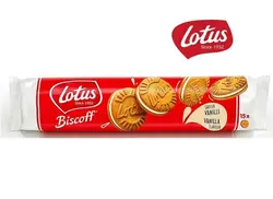 بیسکویت لوتوس وانیل 150 گرم بسته 15 عددی Lotus Vanilla Biscoff