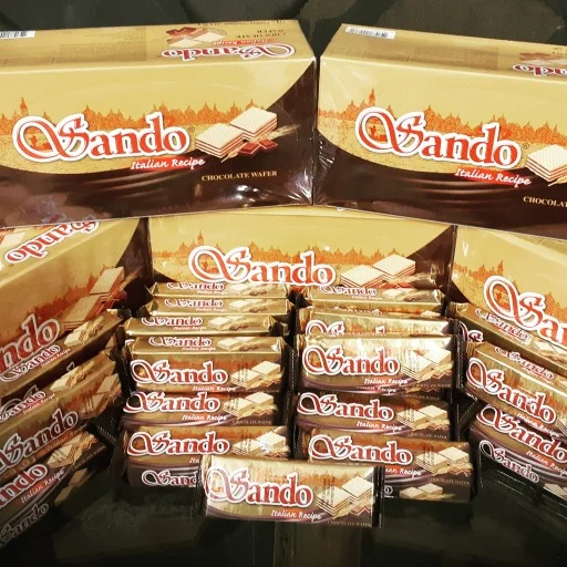 بهترین قیمت خرید ویفر شکلاتی ساندو بسته 24 تایی Sando Italian | ذره بین