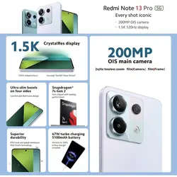 گوشی موبایل شیائومیRedmi Note 13 Pro 5G دو سیمکارت ظرفیت512 گیگابایت و رم 12 (گلوبال)