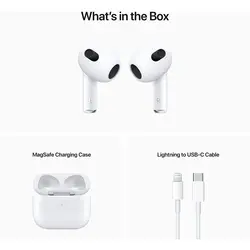 هدفون بی سیم اپل مدل AirPods 3  همراه با محفظه شارژ (اورجینال)