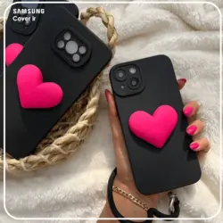 قاب قلب صورتی با بند النگویی مناسب برای گوشی سامسونگ