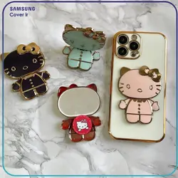 پاپ سوکت آینه دار طرح کیتی مناسب برای گوشی سامسونگ