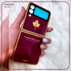 قاب قرمز طرح برگ GKK مناسب برای گوشی Zflip3 سامسونگ