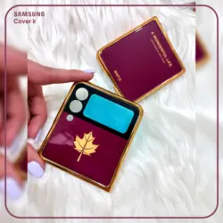 قاب قرمز طرح برگ GKK مناسب برای گوشی Zflip3 سامسونگ