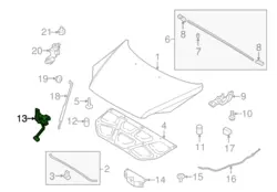 قفل درب موتور اسپورتیج | Hyundai/KIA Genuine Parts مدل 811301F000