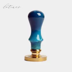 مهر برنجی یاقوت کبود مدل L01