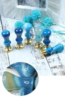 مهر برنجی یاقوت کبود مدل L01