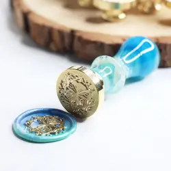 مهر برنجی یاقوت کبود مدل L01