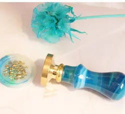 مهر برنجی یاقوت کبود مدل L01