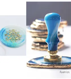 مهر برنجی یاقوت کبود مدل L01