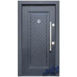 درب ضد سرقت دو رو فلز مدل تک قاب لوزی