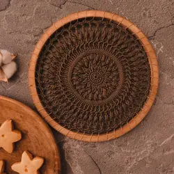 دیوارکوب قلاب بافی شده، قهوه ای