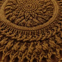 دیوارکوب قلاب بافی شده، قهوه ای