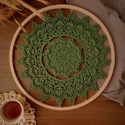 دیوارکوب قلاب بافی شده، سبز