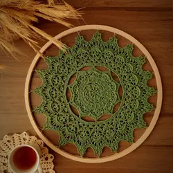 دیوارکوب قلاب بافی شده، سبز