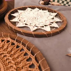 دیوارکوب قلاب بافی شده ۱۲ پره سفید