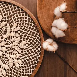 دیوارکوب قلاب بافی شده، رنگ کرم