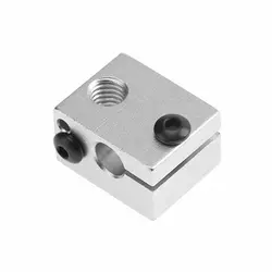 خرید و قیمت محفظه (بلوک) آلومینیومی Mk8 ورژن 6 هیتر پرینتر سه بعدی / MK8 Aluminium Block V6 heater block - کافه الکترونیک