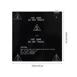 خرید و قیمت هیت بد آلومینیومی MK3 با ابعاد 235X235X3mm و 24V پرینتر سه بعدی