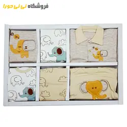 مشاهده و خرید ۱۹تیکه جعبه ای بیمارستانی طرح فیل | سیسمونی نی نی حورا