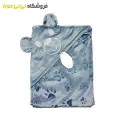 مشاهده و خرید پتو دور پیچ مخمل طرح رد پا | سیسمونی نی نی حورا