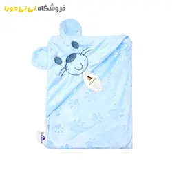 مشاهده و خرید پتو دور پیچ مخمل طرح رد پا | سیسمونی نی نی حورا