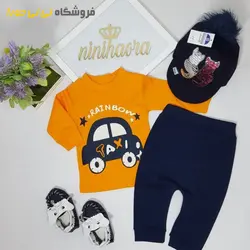 خرید دوتیکه پسرانه آنسل طرح ماشین | سیسمونی نی نی حورا