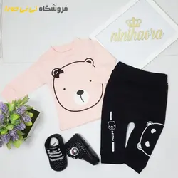 خرید دوتیکه پسرانه آنسل طرح خرس | سیسمونی نی نی حورا