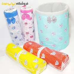 مشاهده و خرید سبد مربع پارچه لوازم کودک | سیسمونی نی نی حورا