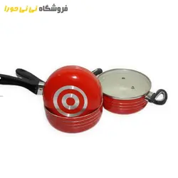 مشاهده و خرید ظروف 4 تیکه قابلمه ( طرح خط دار) | سیسمونی نی نی حورا