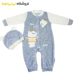 سرهمی مخمل با کلاه طرح خرس - فروشگاه نی نی حورا