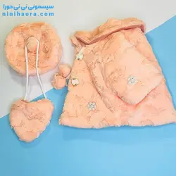خرید شنل ۳ تیکه مخمل مرواریدی | کیفیت عالی | نی نی حورا